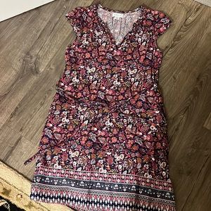 Floral linen and cotton dress